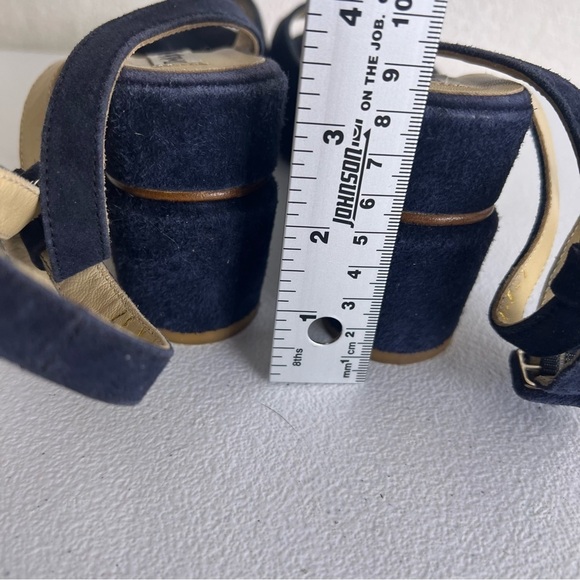 Ted & Muffy suede heels ankle strap blue size 37 - Picture 4 of 9